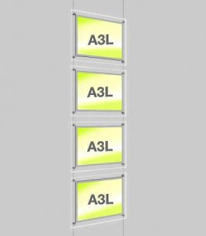 Landscape LED Light Window Pocket Display Kit Quad A3 (6201815)