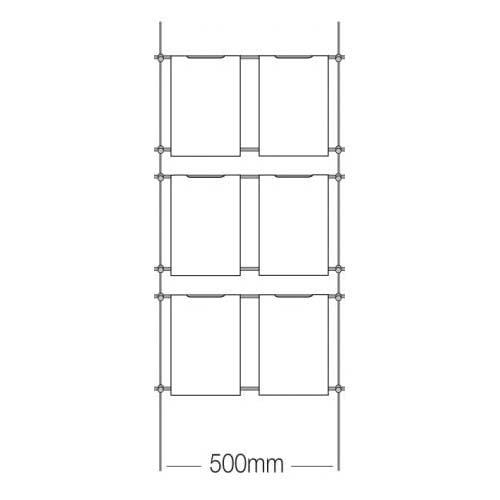 Cable Hook On Pocket 6xA4 3 high x 2 wide (6254015)