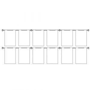 Hook On Wall Pocket Display Kit 12xA4 2 high x 6 wide (6253515)