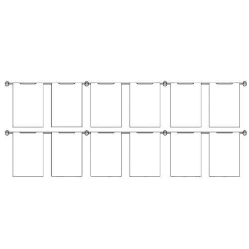 Hook On Wall Pocket Display Kit 12xA4 2 high x 6 wide (6253515)