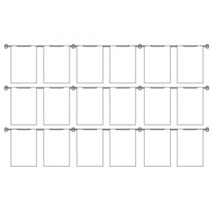 Hook On Wall Pocket Display Kit 18xA4 3 high x 6 wide (6253815)
