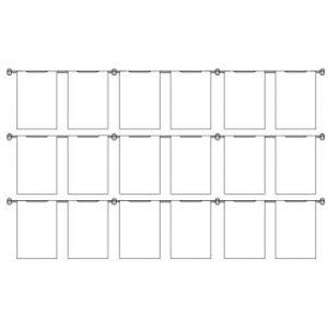 Hook On Wall Pocket Display Kit 18xA4 3 high x 6 wide (6253815)