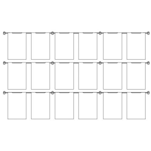 Hook On Wall Pocket Display Kit 18xA4 3 high x 6 wide (6253815)