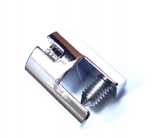chrome vertical cable clip for panels up to 8mm thick